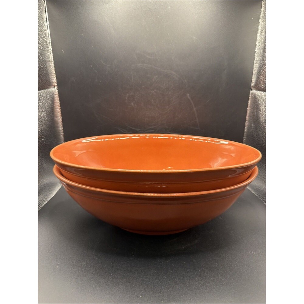 Pottery Barn - Cambria Oval Serving Bowls - Persimmon Set Of 2 NEW